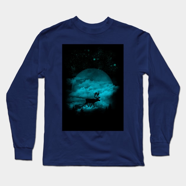 night deer Long Sleeve T-Shirt by Abostore